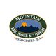 Mountain Ear, Nose & Throat Associates logo with mountains and sunset.