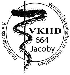 VKHD-Logo mit Schlangenstab und Text: "Verband klassischer Homöopathen Deutschlands e.V."