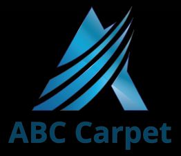Blue stylized "A" logo with "ABC Carpet" text below on a black background.