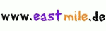 Text-Logo: "www.eastmile.de" in schwarz, lila und orange.