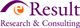 Logo mit lila Schrift: "eResult Research & Consulting", stilisiertes Auge im Design.