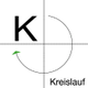 Buchstabe "K" mit Pfeil in Kreisform, beschriftet mit "Kreislauf" auf einem Koordinatensystem.