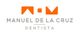 Logo de "Manuel de la Cruz, Dentista" con diseño gráfico en naranja y texto en gris.