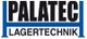 Logo mit blauem Text "PALATEC LAGERTECHNIK" auf weißem Hintergrund.