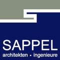 Logo von Sappel Architekten und Ingenieure mit grauen und blauen Farben und stilisiertem S-Design.