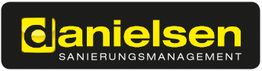 Schwarzes Logo mit gelbem Text: "danielsen Sanierungsmanagement".