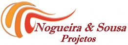Logotipo "Nogueira & Sousa Projetos" com design em laranja e vermelho à esquerda.