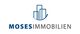 Logo von Moses Immobilien mit stilisierten blauen Hochhäusern darüber.