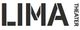 Schwarzer Text "LIMA THEATER" auf weißem Hintergrund, "THEATER" vertikal rechts von "LIMA".