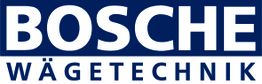 Logo mit dem Text "Bosche Wägetechnik" in Blau und Weiß.