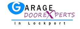 Logo with text: "Garage Door Experts in Lockport" in blue and purple.