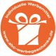 Orange Kreis mit weißem Geschenk-Symbol, Text: "Individuelle Werbemittel: www.abc-werbegeschenke.de".