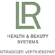 Logo mit grünem "LR" und Text: "Health & Beauty Systems, Selbständiger Vertriebspartner".