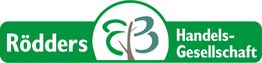 Grünes Logo der Rödders Handelsgesellschaft mit stilisiertem Baum in der Mitte.