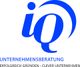 Logo der Unternehmensberatung IQ mit Slogan „Erfolgreich gründen – clever unternehmen“.