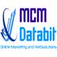 Logo mit Pfeilen, Text "MCM Databit", Slogan "Online Marketing and Websolutions".