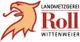 Logo der Landmetzgerei Roll Wittenweier mit stilisiertem Adlerkopf.
