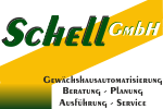 Logo der Schell GmbH, mit gelbem Hintergrund und Text zu Dienstleistungen: Beratung, Planung.
