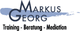 Logo mit Schriftzug: "Markus Georg, Training - Beratung - Mediation".