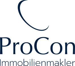 Logo mit Schriftzug „ProCon Immobilienmakler“ und abstraktem Bogen darüber.