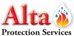 Logo of Alta Protection Services with a red "Alta" and a flame inside a droplet next to the text.