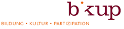 Logo mit Schrift "b³up", darunter "Bildung · Kultur · Partizipation".