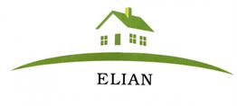 Grünes Haus-Logo auf Hügel, darunter der Schriftzug "ELIAN".
