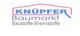 Logo: "KNÜPFER Baumarkt Baustoffe-Brennstoffe" in blauer und pinker Schrift auf weißem Hintergrund.