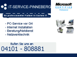 IT-Service-Anzeige mit PC-Service, Internetinstallation, Beratung, Netzwerktechnik. Telefonnummer: 04101-808881.