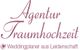 Logo mit Text: "Agentur Traumhochzeit" und "Weddingplaner aus Leidenschaft" in lila Schrift.