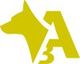 Gelbes Logo mit Hundekopf und dem Buchstaben "A" sowie der Zahl "3".