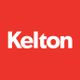 Red background with white text displaying the word "Kelton".