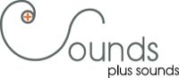 Logo mit Schriftzug "Sounds plus sounds" und einer geschwungenen Linie, die ein "S" bildet.