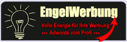 Banner mit Text: "EngelWerbung. Volle Energie für Ihre Werbung. Adwords vom Profi."