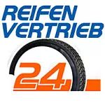 Logo mit Text "Reifen Vertrieb" und "24" in Orange, ergänzt durch ein stilisiertes Reifendetail.