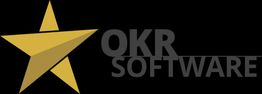 Goldener Stern neben "OKR Software" in schwarzem Text auf schwarzem Hintergrund.