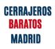 Texto: "Cerrajeros Baratos Madrid" en fondo blanco.