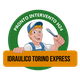 Idraulico sorridente con chiave inglese, testo "Pronto intervento H24, Idraulico Torino Express".