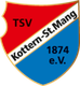 Emblem des TSV Kottern-St. Mang 1874 e.V. in Rot, Weiß und Blau.