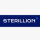 Weißer Text "STERILLION®" auf blauem Hintergrund.