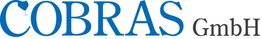 Logo mit blauem "COBRAS" und schwarzem "GmbH".