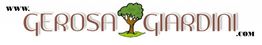 Logo "Gerosa Giardini" con albero stilizzato al centro e testo web in alto a sinistra.