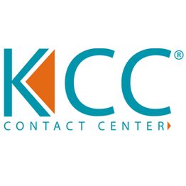 Logo mit den Buchstaben KCC in Blau und Orange, darunter steht "Contact Center".