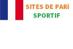 Drapeau français avec texte : "Sites de pari sportif" en orange et vert.