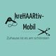 Fön und Schere mit Text: "kreHAARtiv-Mobil. Zuhause ist es am schönsten."