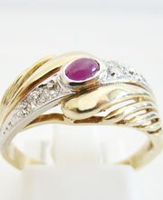 Ring Gold 585 Rubin Brillant Goldringe 14 kt. Diamanten