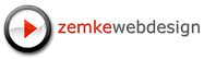 Logo von Zemke Webdesign mit rotem Play-Symbol und schwarzer Umrandung.