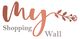 Logo with "My Shopping Wall" and a floral design.