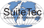 Logo mit Weltkarte und Text: "SuiteTec Center of Knowledge".