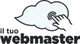 Nuvola con mano che clicca, testo "il tuo webmaster" in grassetto.